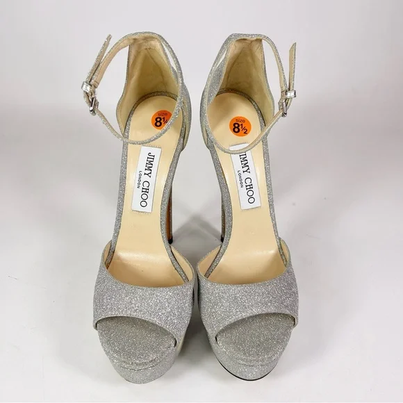 Jimmy Choo Max 150 Glitter Sandal Heel - Picture 2 of 7